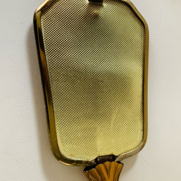 VINTAGE GOLD PLATED Hair Brush Floral Design Vanity Decor - Picture 3 of 9